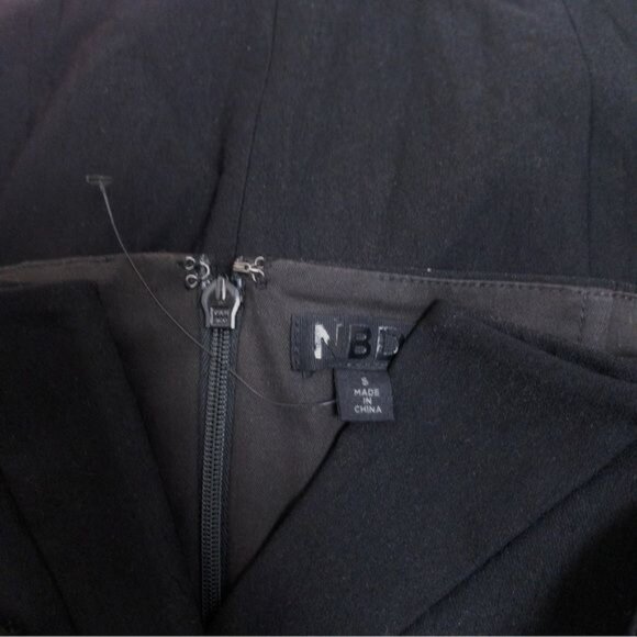 NEW NBD Double Breasted Crepe Blazer Mini Dress S Black Off The Shoulder - Picture 3 of 8